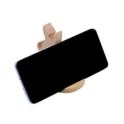 Cute Cat Cellphone Stand Holder Wooden Smartphone Desk Holder for All Mobile Phones Animal Phone Stand Desk Ornament - color: Wooden Cat