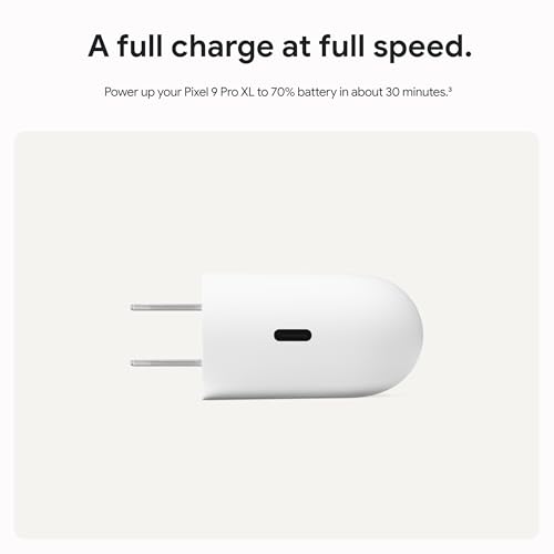 Google 45W USB-C Power Charger - Fast-Charging Pixel Phone Charger - Compatible with Google Products and Other USB-C® Devices - Snow - size: 45W