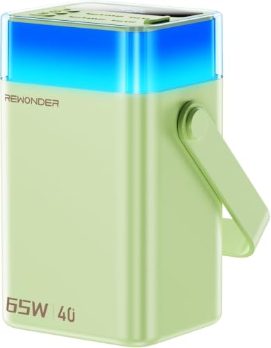 65W Power Bank 40000mAh Laptop Portable Charger Battery Pack - Green - color: Mint Green