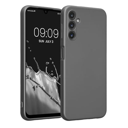 kwmobile Case Compatible with Samsung Galaxy A14 5G Case -Soft TPU Back Phone Cover - with Metallic Look - Metallic Grey - color: Metallic Grey, size: Galaxy A14 5G