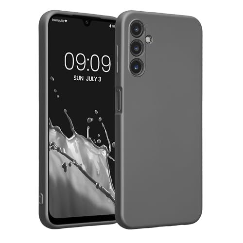 kwmobile Case Compatible with Samsung Galaxy A14 5G Case -Soft TPU Back Phone Cover - with Metallic Look - Metallic Grey - color: Metallic Grey, size: Galaxy A14 5G