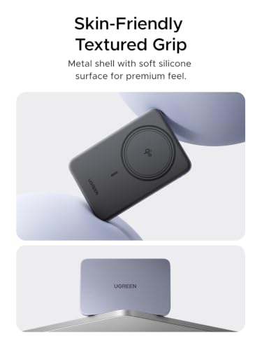 UGREEN Magflow Air Slim Magsafe Power Bank Qi2 15W Portable Charger 5000mAh - color: Grey