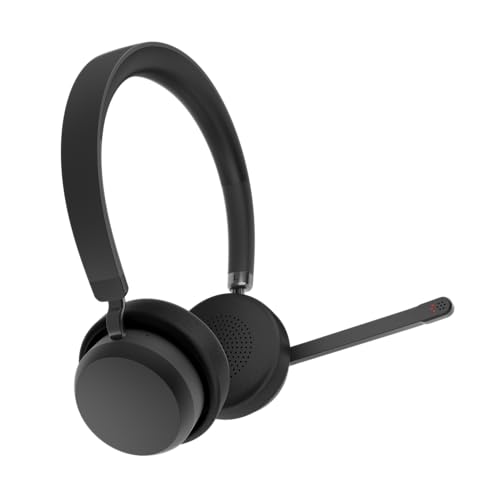 Lenovo Wireless VoIP Headset Teams Certified, Noise-Canceling Mic, Bluetooth 5.3 Multipoint, USB-A Receiver, 31-Hour Talk & 60-Hour Playback, Lightweight Over-Ear Design, Replaceable Earcups - style: Wireless - ENC (Teams)