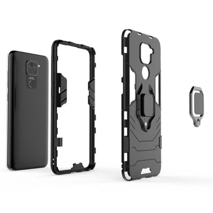 Max Power Digital Magnet Case for Xiaomi Redmi Note 9 Shockproof Hard Phone Cover with Grip, Metal Ring Kickstand Bumper Shell [Compatible with Magnetic Car Mount] (Black) - color: Black, size: Xiaomi Redmi Note 9