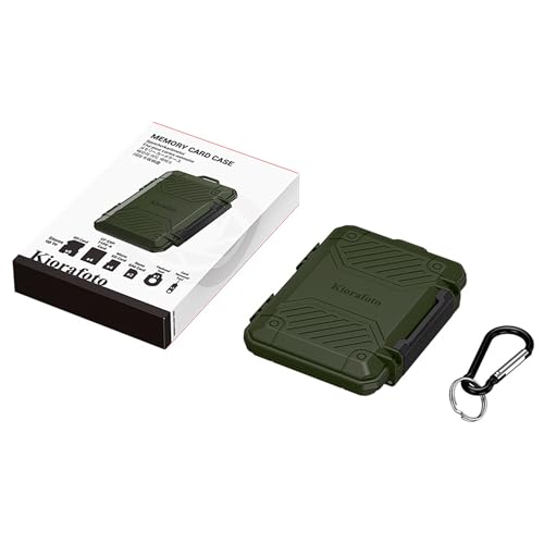 Kiorafoto 18 Slot Memory Card Case for 8 SD & 4 TF & & 4 CFA & 2 SIM Green - size: For 8 SD+4 TF+4 CFA+2 Nano SIM(GREEN)