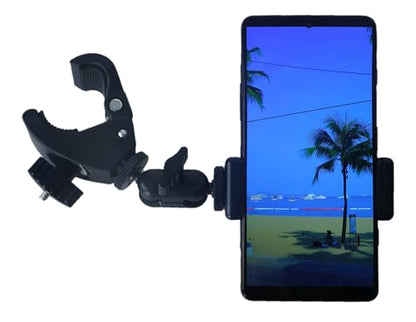 Phone Holder with Clamp for Golf Cart Universal Phone Mount Holder for Bicycle, Wheelchair, Stroller Mic Stand Phone Holder - style: Elastic Phone Holder(0.6"-2.2" Width)