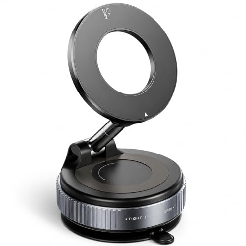Vacuum Magnetic Phone Holder for Car, 96 lb Suction, 2800 gf Magnetic Force