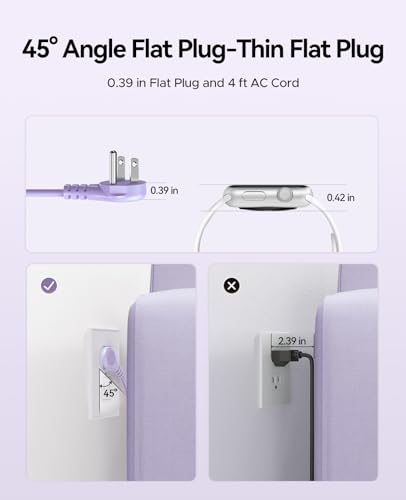 ORICO Purple Travel Power Strip with 4 AC Outlets 3 USB Ports (1 USB-C) - color: Purple