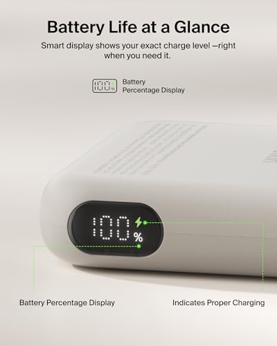 Belkin 10000mAh Qi2.2 25W MagSafe Power Bank with Kickstand and Display - color: Sand