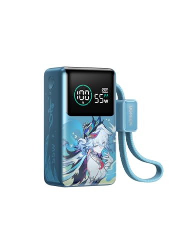 UGREEN x Honkai Star Rail 10000mAh 55W Built-in Cable Power Bank - color: Cyan