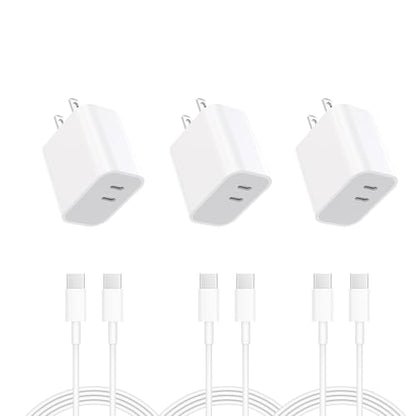 iPhone 17 16 15 Charger,3-PackDual Port USB C,Fast Charging Block - color: pure white, size: 6ft