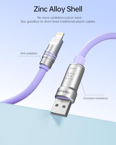 Hichain for iPhone Charger USB A to Lightning Cable Purple 2P / 4 FT - color: Purple, size: 2 Pack / 4 FT
