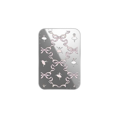 CASETiFY Snappy Card Holder Stand Compatible with Magsafe - Ballerina Pattern - Silver Mirror - color: Ballerina Pattern