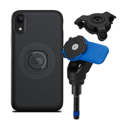 Quad Lock Handlebar Clamp Motorcycle Phone Mount with Vibration Dampener and MAG Phone Case for iPhone XR - size: iPhone XR