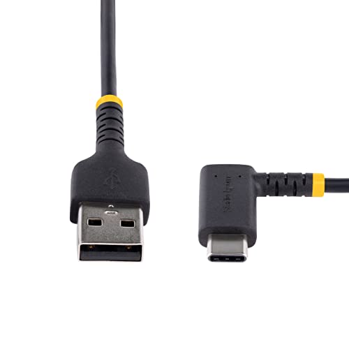StarTech 3.3ft/1m USB-A to USB-C Right-Angle Cable, Black, 3A, USB 2.0 - size: 3 ft / 1 m, style: right angle