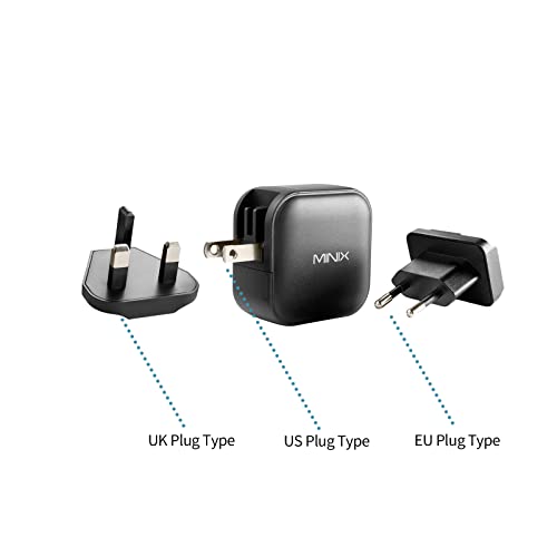 MINIX P1 66W Turbo 3-Port GaN Travel Wall Charger USB C Fast Power Adapter