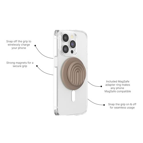 PopSockets Phone Grip for MagSafe, Magnetic Holder- Latte - color: Latte