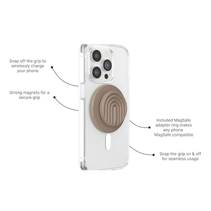PopSockets Phone Grip for MagSafe, Magnetic Holder- Latte - color: Latte