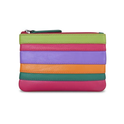 ili New York Leather Mini Compact Coin Purse - Palm Beach - color: Palm Beach