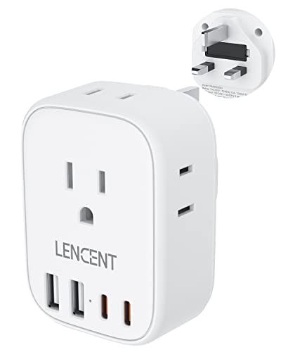 LENCENT US to UK Ireland Travel Plug Adapter, Grounded Type G Adapter - style: Type G-17.5W-UK Ireland