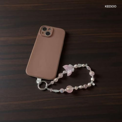Original Design Phone Charm with 2 Tether Tabs – Stylish, Durable, and Hands-Free Phone Chain – Compatible with iPhone, Samsung, Pixel & More (11 Embossed Butterfly - Pink) - color: 11 Embossed Butterfly - Pink
