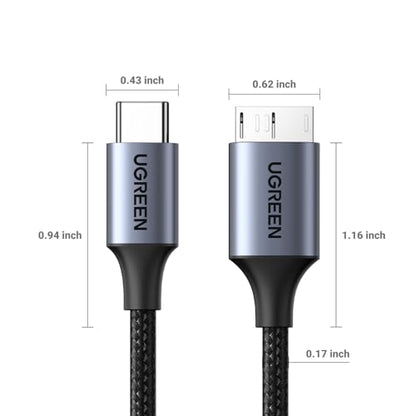 UGREEN 10Gbps USB C to Micro B Cable 1.5FT for External Hard Drive - size: 1.5 FT
