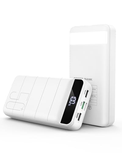 Power Bank, 50000mAh 22.5W with USB-C Fast Charging Portable Charger - color: White