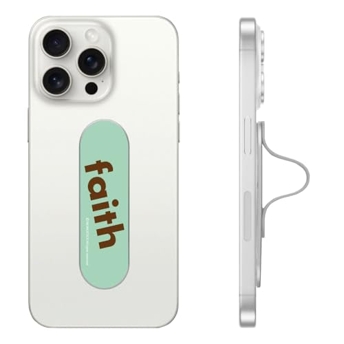 Momostick Premium Flatstick Collection, Slim Phone Grip and Stand, Adjustable Finger Loop Holder for All Smartphones, Universal and Pocket-Friendly Selfie Stand - color: Faith