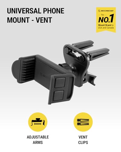 Scosche HVM2 Vent Phone Mount for Car, 360° Adjustable Cellphone Stand, Hands-Free Cell Phone Holder for Car Air Vent Compatible with iPhone 16/15/14/13/12 Series & Mobile Phones up to 3.5 inches - style: Vent