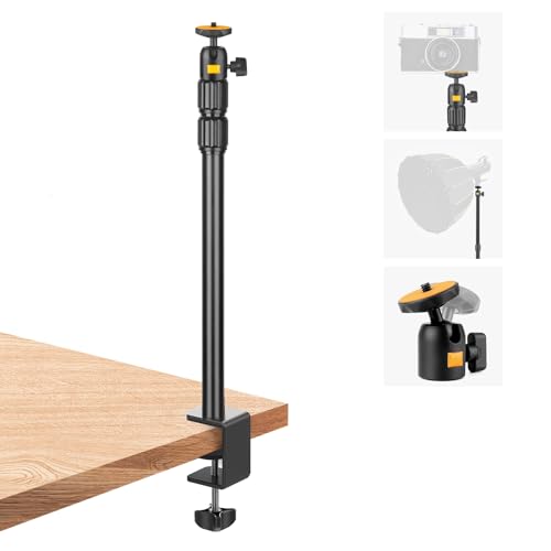 JINSUI Camera Desk Mount with Ball Head, 14"-33" Extendable Light Stand