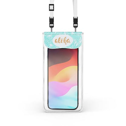 Korean IP68 Waterproof Phone Pouch - Aloha-Inspired Dry Bag Case for iPhone 17 16 15 14 Pro & Galaxy S26 S25 S24 - Made in Korea, Universal Waterproof Case with Detachable Lanyard (Turquoise) - color: Turquoise