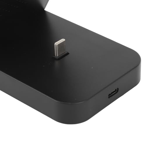 Naroote 3 in 1 Charging Station, Foldable Travel Wireless Charger Stand with Phone Holder, for Watch 6 5 4 Buds Pro (Black)