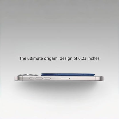 Magnetic Wallet for MagSafe with Stand, RFID Blocking, 2 Card Holder, Slim Leather, Compatible with iPhone 17 16 15 14 13 12 Series - color: Deep Blue small support