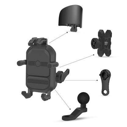 Motorcycle Rear View Mirror Phone Mount Compatible with 4.8-7" Cell Phone - color: Rearview Mirror Mount