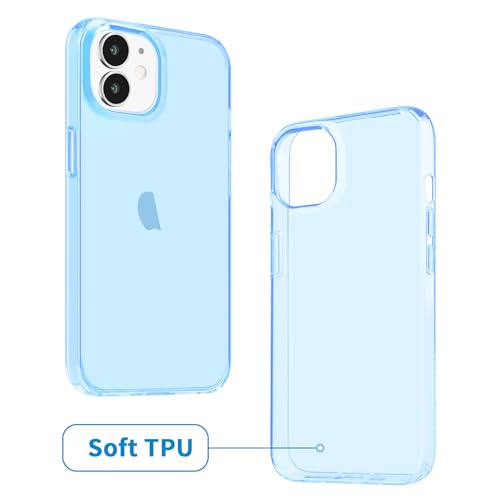 JJGoo Compatible with iPhone 12 Case & 12 Pro Case Clear Soft Transparent Shockproof Protective Slim Thin Bumper Phone Cover for 12 and 12 Pro - 6.1 inch, Clear Blue - color: Blue