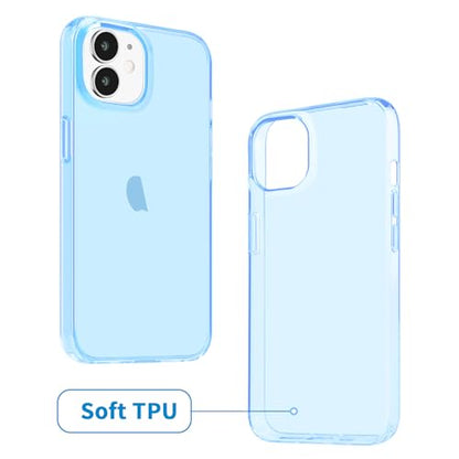 JJGoo Compatible with iPhone 12 mini Case, Soft Transparent Shockproof Protective Slim Thin Bumper Phone Cover, Translucent Blue - color: Blue