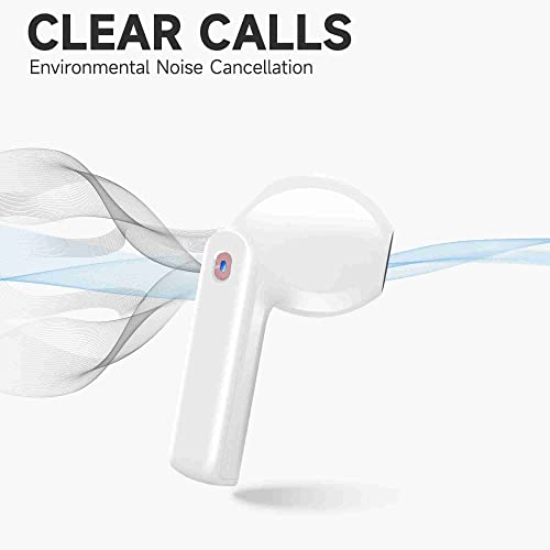 DRQQ Wireless Earbuds Bluetooth Earbuds Wireless Headphones IPX5 Waterproof Earphones Noise Cancelling Headset Deep Bass Long Battery Bluetooth Headphones with Mic for iPhone Android