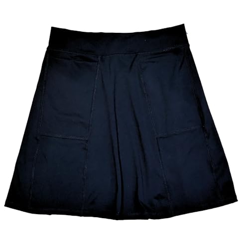 BANDI Pocketed Skirt - Women's Everyday Skirt with Pockets, UPF 50, 4-Way Stretch, Lightweight, Wrinkle-Free – Made in USA - color: Black, size: X-Large