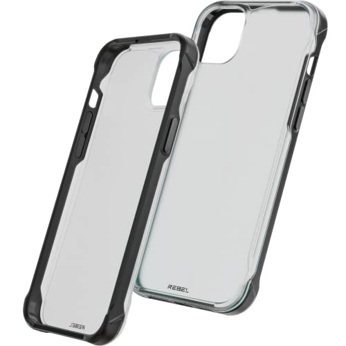 REBEL Clear Case for iPhone 15 Plus [Frosted Series Gen-4] Translucent Matte Texture, Non-Yellowing, Protective Shockproof Bumpers, Metal Buttons, 6.7 Inch 2023 Phone Cover (Frosted Black, No Magnet) - color: Frosted Black, No MagSafe, size: iPhone 15 Plu