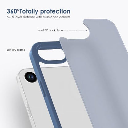 TENOC Phone Case Compatible with iPhone SE (2nd 2020 and 3rd 2022 Generation) & iPhone 7 & iPhone 8, Dark Blue Case Translucent Protective Bumper Matte Hard Back Cover for 4.7 Inch - color: Dark Blue, size: iPhone 7/8/SE