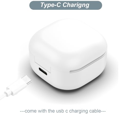 Charging Case for Galaxy Buds FE, Replacement Charger Battery Case 600mAh for Samsung Galaxy Buds FE (White) - color: White