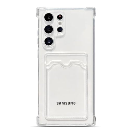 Tuokiou Protect for Samsung Galaxy S22 Ultra: Slim Fit, Drop Resistant, Soft TPU Wallet Case With Clear Back, Card Holder Pocket - color: Clear, size: Samsung Galaxy S22 Ultra
