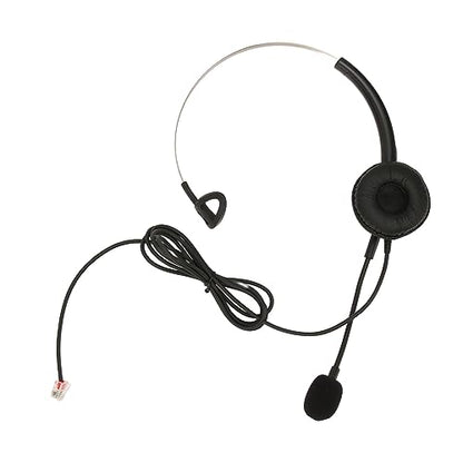 SUNGOOYUE Telephone Headset, Single Ear Wired Headphone with Noise Canceling Microphone and Adjustable Headband for Call Center Customer Service Office PC
