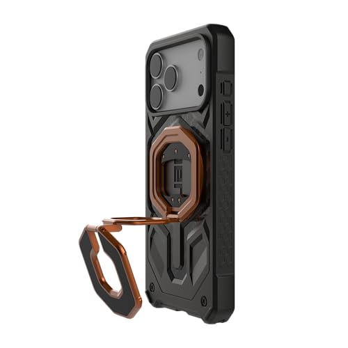 URBAN ARMOR GEAR UAG Magnetic Ring Stand Monarch Mag2 w/Built-in Bottle Opener - Ultra-Strong Double Magnet MagSafe Compatible Metal Phone Ring Grip 360 Rotation Kickstand, Burnt Orange