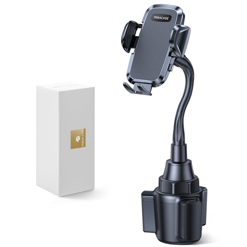 Miracase Cup Holder Phone Mount - Universal Gooseneck Adjustable Car Cell Phone Mount for iPhone, Samsung, Google and All 4.0-7.2 inches Smartphones - color: Graphite