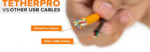 TetherPro USB-C to USB-C 5Gbps Gen 1, Right Angle, 15' (4.6m)