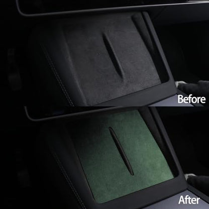 Suede Wireless Charger Pad for Tesla Model 3 24-26 Model Y 25-26 Green - color: Green