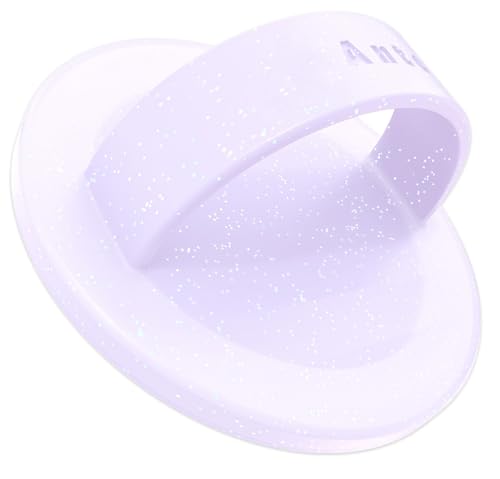Anteel Magnetic Phone Grip, Liquid Silicone Comfy and Portable, Removable Finger Loop Ring Holder for iPhone, Strong Magnetic Attraction, Compatible with Magsafe, Patent Pending (Purple Glitter) - color: Purple Glitter