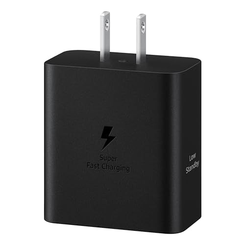 Samsung 50W Duo Power Adapter Wall Charger, 2 Ports, Cable Included, Black
