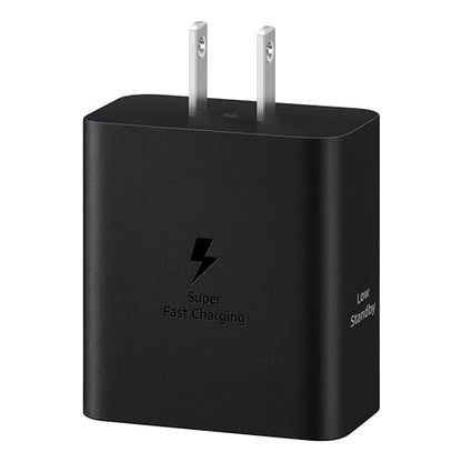 Samsung 50W Duo Power Adapter Wall Charger, 2 Ports, Cable Included, Black